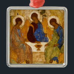 Ornamento De Metal Santo Trinity Icon Rublev christmas<br><div class="desc">Santo Trindade - famoso ícone pintado por Andrei Rublev</div>