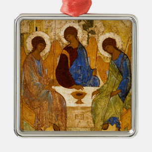 Ornamento De Metal Santo Trinity Icon Rublev christmas