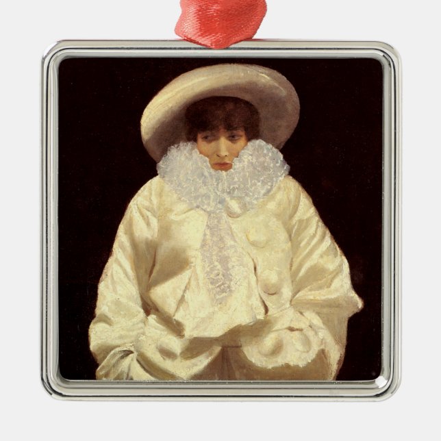 Ornamento De Metal Sarah Bernhardt como Pierrot (Sad Clown) (Frente)