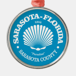 Ornamento De Metal Sarasota Fl (concha)