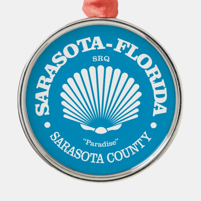 Ornamento De Metal Sarasota Fl (concha) (Frente)