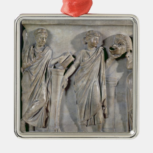 Ornamento De Metal Sarcófago dos musas, detalhe de Clio & (Frente)