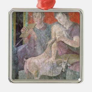 Ornamento De Metal Satyr e ninfa