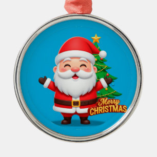 Ornamento De Metal Saudação Alegre do Papai Noel