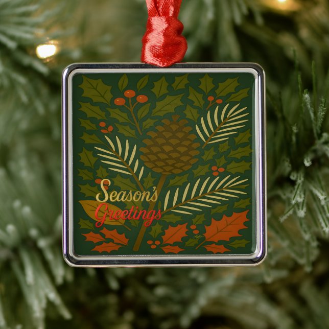 Ornamento De Metal Saudações do outono e do inverno (Árvore)