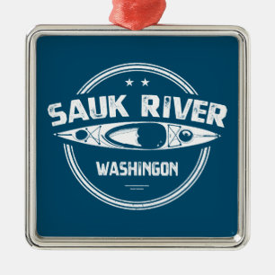 Ornamento De Metal Sauk River Washington Kayaking