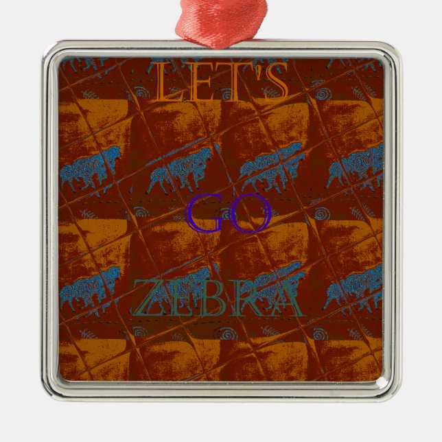 Ornamento De Metal Savannah Safari deixa Zebra Hakuna Matata mais (Frente)