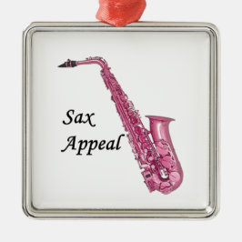 Ornamento De Metal Sax Rosa