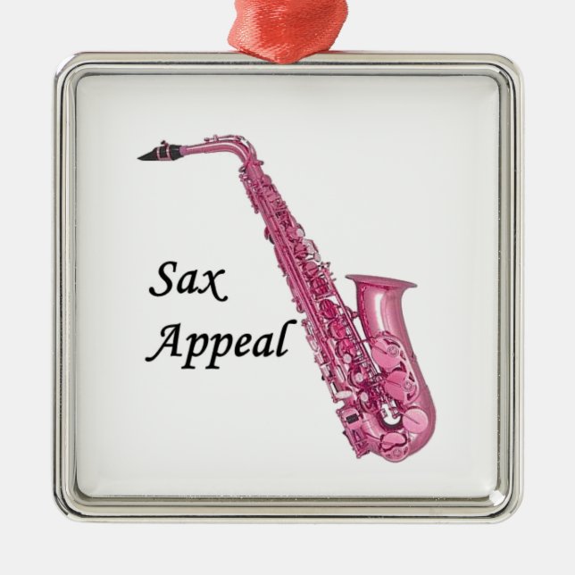Ornamento De Metal Sax Rosa (Frente)