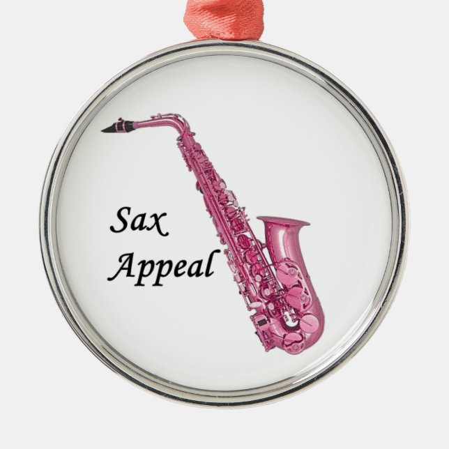 Ornamento De Metal Sax Rosa (Frente)