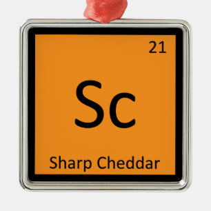 Ornamento De Metal Sc - Química De Queijo Cheddar Sharp Mesa Periód