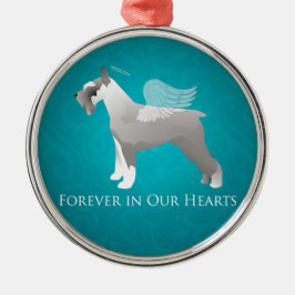 Ornamento De Metal Schnauzer Pet Memorial Design