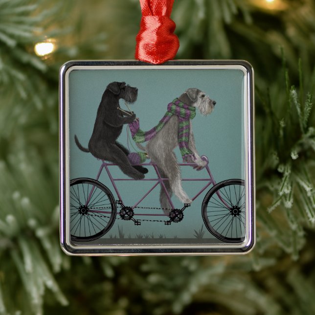 Ornamento De Metal Schnauzer Tandem (Árvore)
