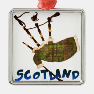 Ornamento De Metal Scotland Bagpipe