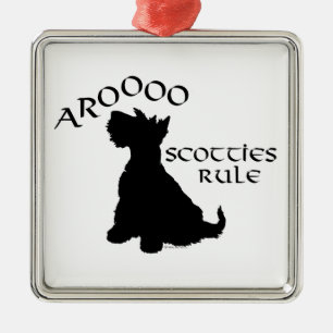 Ornamento De Metal Scottie Dog Silhouette Ornament