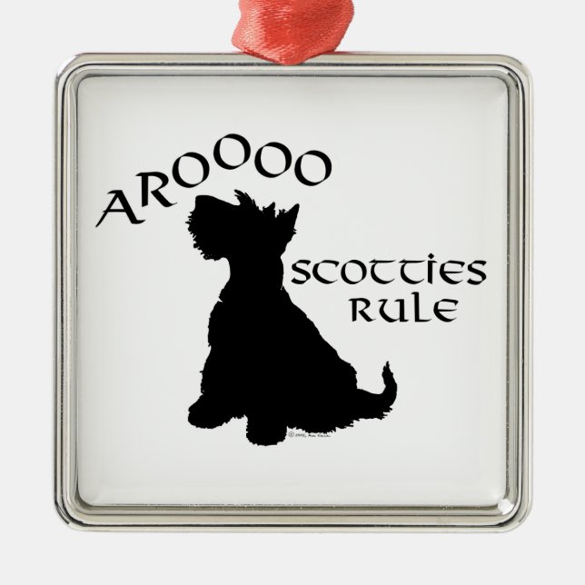 Ornamento De Metal Scottie Dog Silhouette Ornament (Frente)