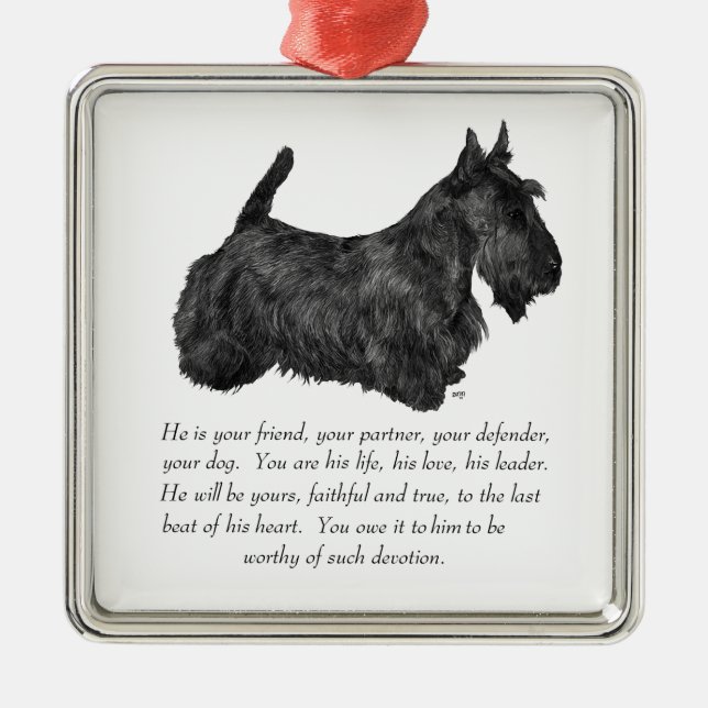 Ornamento De Metal Scottie Keepsasaame Ornament - MALE (Frente)