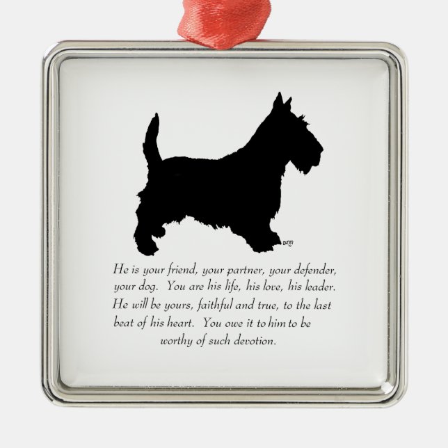 Ornamento De Metal Scottie Keepsasasaame Ornament - Cachorro MALE (Frente)