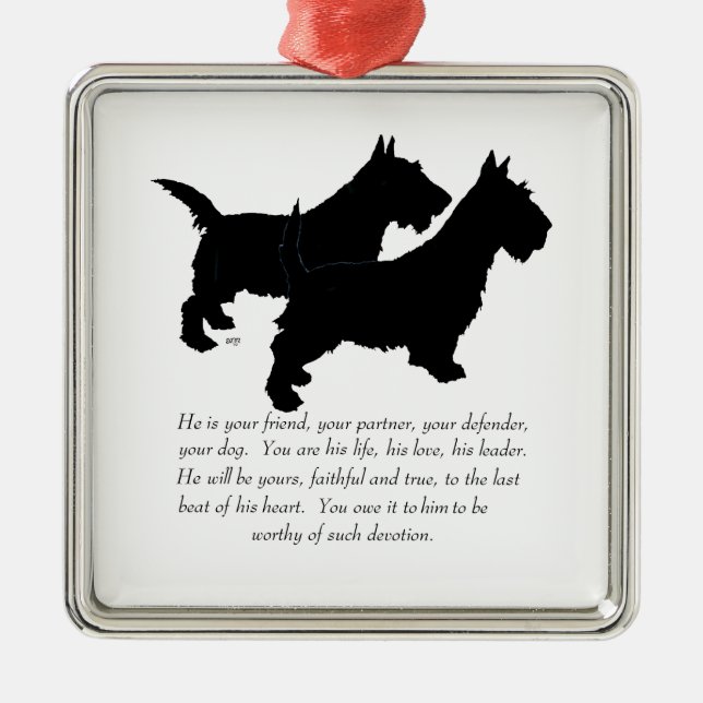 Ornamento De Metal Scotties Keepsasaame Ornament - MALE (Frente)