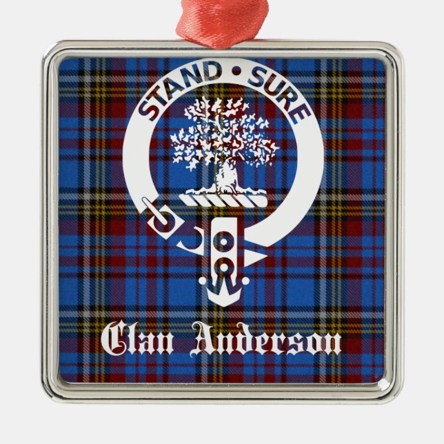 Ornamento De Metal Scottish Clan Anderson Crest & Tartan (Frente)