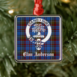 Ornamento De Metal Scottish Clan Anderson Crest & Tartan