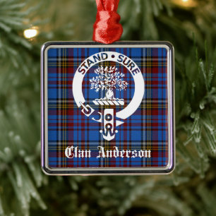 Ornamento De Metal Scottish Clan Anderson Crest & Tartan