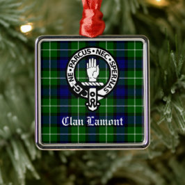 Ornamento De Metal Scottish Clan Lamont Crest Crachá e Tartan