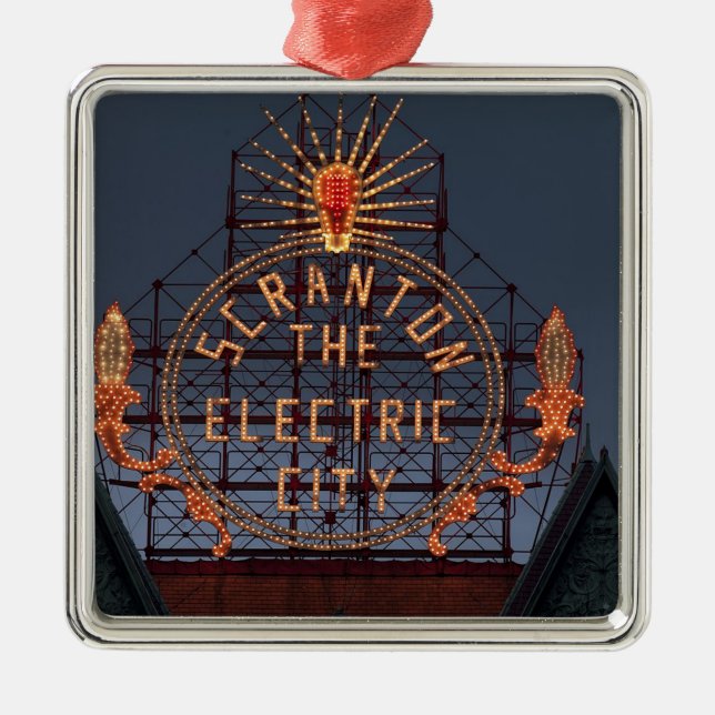 Ornamento De Metal Scranton Electric City (Frente)