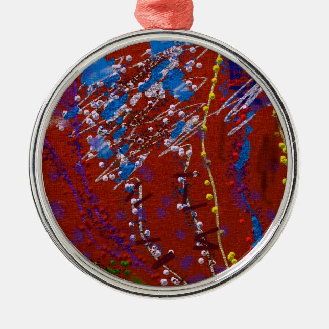 Ornamento De Metal Scribbled Flowers Graffiti  (Frente)