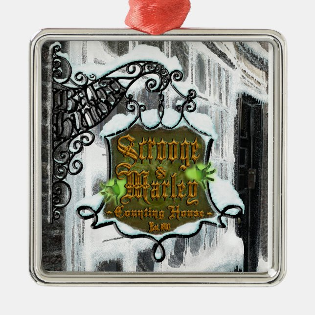 Ornamento De Metal Scrooge&MarleySignScene (Frente)