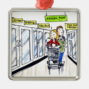 Ornamento De Metal Seção de Comida Congelada da Morsa Engraçado