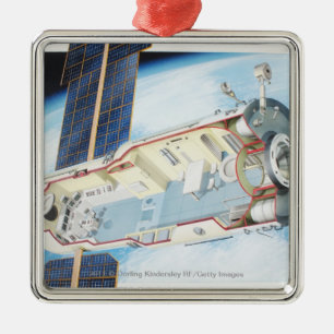 Ornamento De Metal Secção transversal da estação espacial psta so