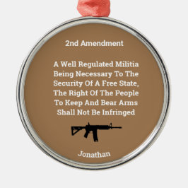 Ornamento De Metal Segunda Emenda Constituição dos EUA