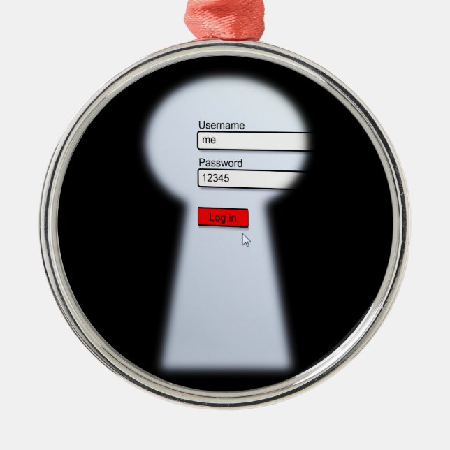 Ornamento De Metal Segurança de senha (Frente)