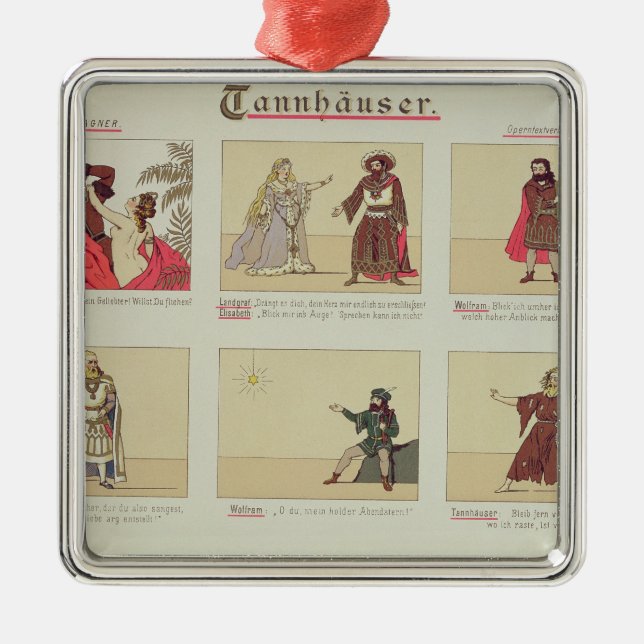 Ornamento De Metal Seis cenas em relação à ópera 'Tannhauser (Frente)