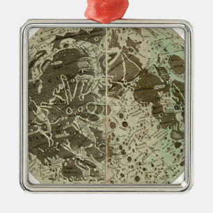 Ornamento De Metal Selenografia de Bowles ou Mapa da Lua - 1780
