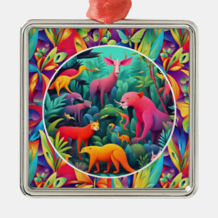 Ornamento De Metal Selva Animal