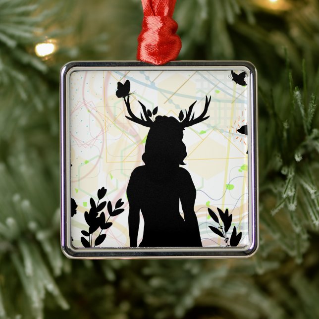 Ornamento De Metal Selvagem Com a Natureza (Árvore)