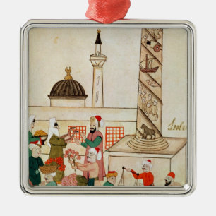 Ornamento De Metal Senhora 1671 um bazar em Istambul, c.1580