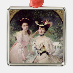 Ornamento De Metal Senhora Collas e sua Filha, Giselle, 1903