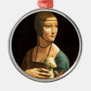 Ornamento De Metal Senhora com um Ermine