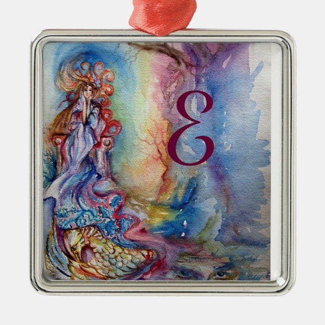 Ornamento De Metal SENHORA DO LAGO, Mágica e Monograma Misterioso (Frente)