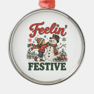 Ornamento De Metal Sentindo-se Festivo Papai Noel Infantil