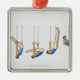 Ornamento De Metal Seqüência das ilustrações que mostram o gymnas
