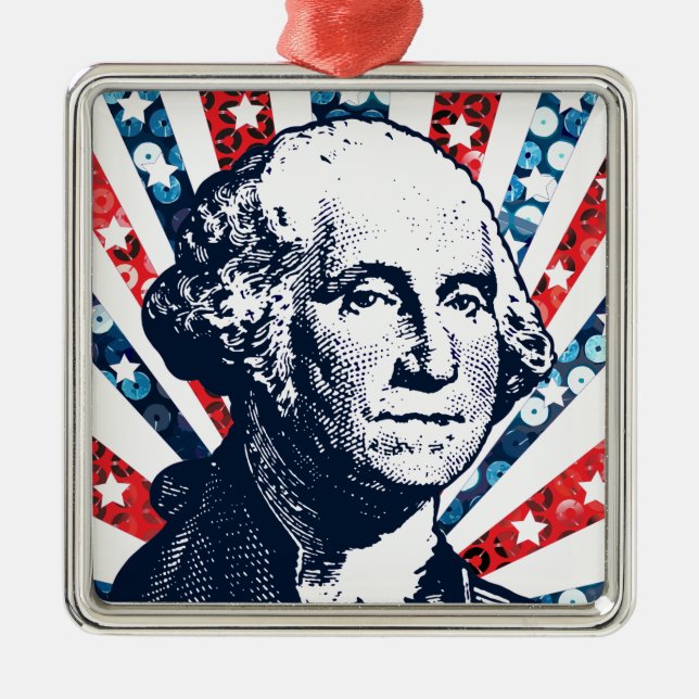 Ornamento De Metal sequin george washington (Frente)