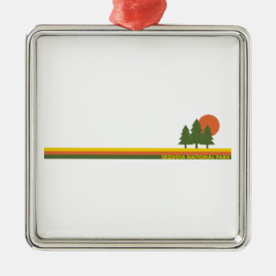 Ornamento De Metal Sequoia National Park Pine Trees Sun