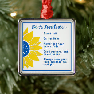 Ornamento De Metal Ser Uma Arte De Girassol Cores Da Ucrânia