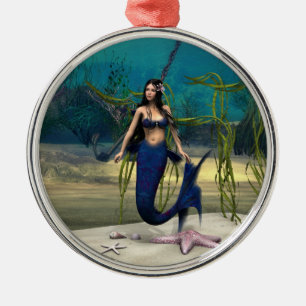 Ornamento De Metal Sereia