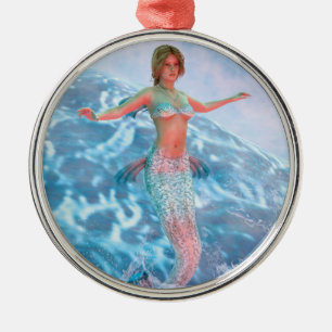 Ornamento De Metal Sereia Fantasia
