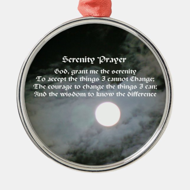 Ornamento De Metal Serenity Prayer Full Moon Inspiration (Frente)